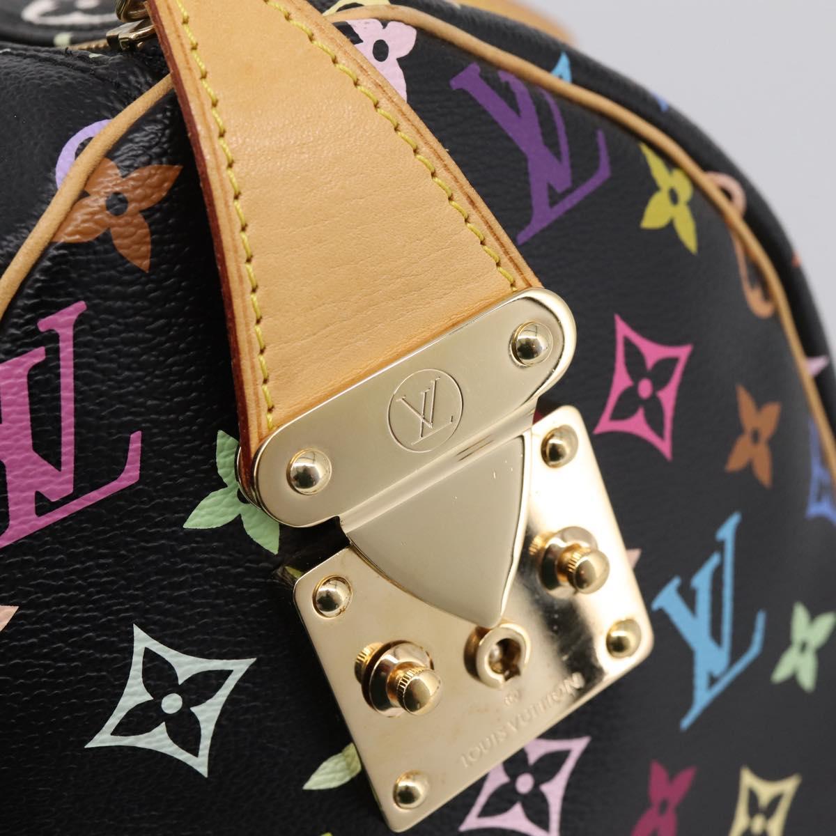 LOUIS VUITTON Monogram Multicolor Speedy 30 Hand Bag Black M92642 Auth 200842SAV