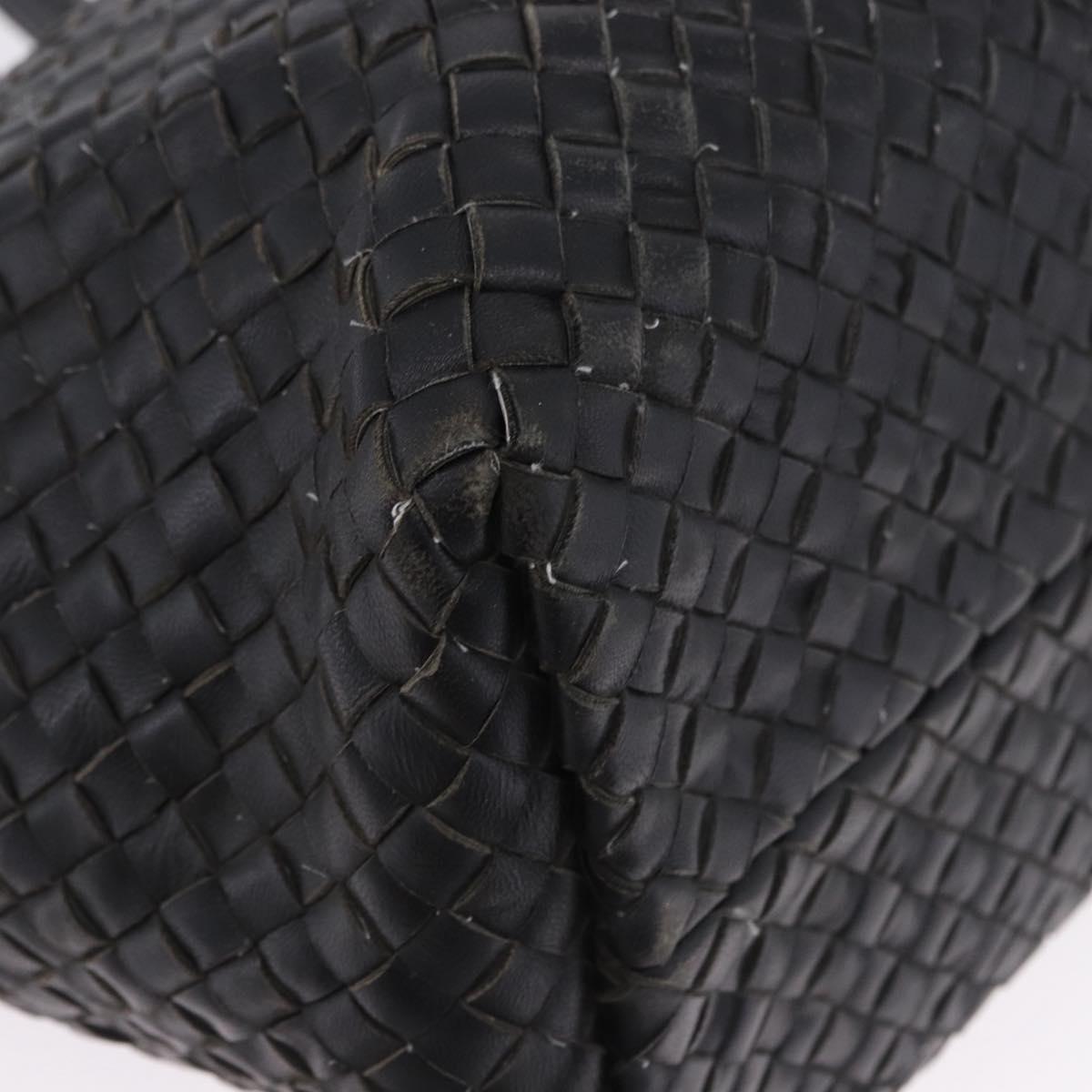 BOTTEGA VENETA INTRECCIATO Cabas MM Tote Bag Leather Black 115664 Auth 200843A