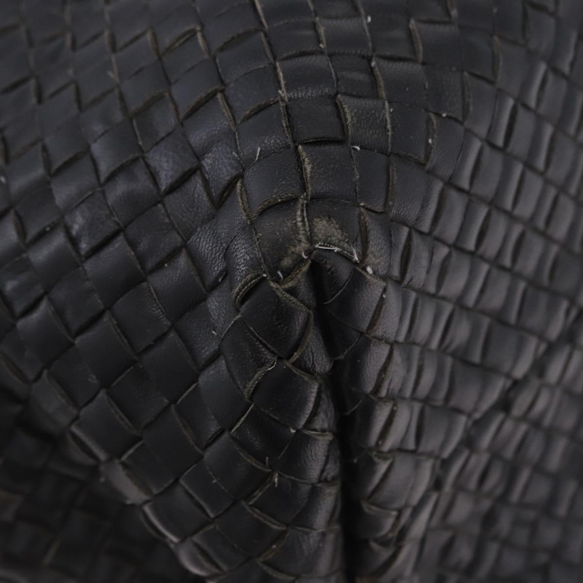 BOTTEGA VENETA INTRECCIATO Cabas MM Tote Bag Leather Black 115664 Auth 200843A