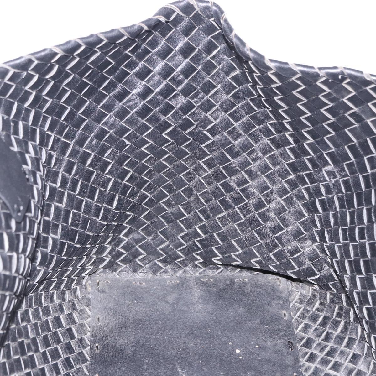BOTTEGA VENETA INTRECCIATO Cabas MM Tote Bag Leather Black 115664 Auth 200843A