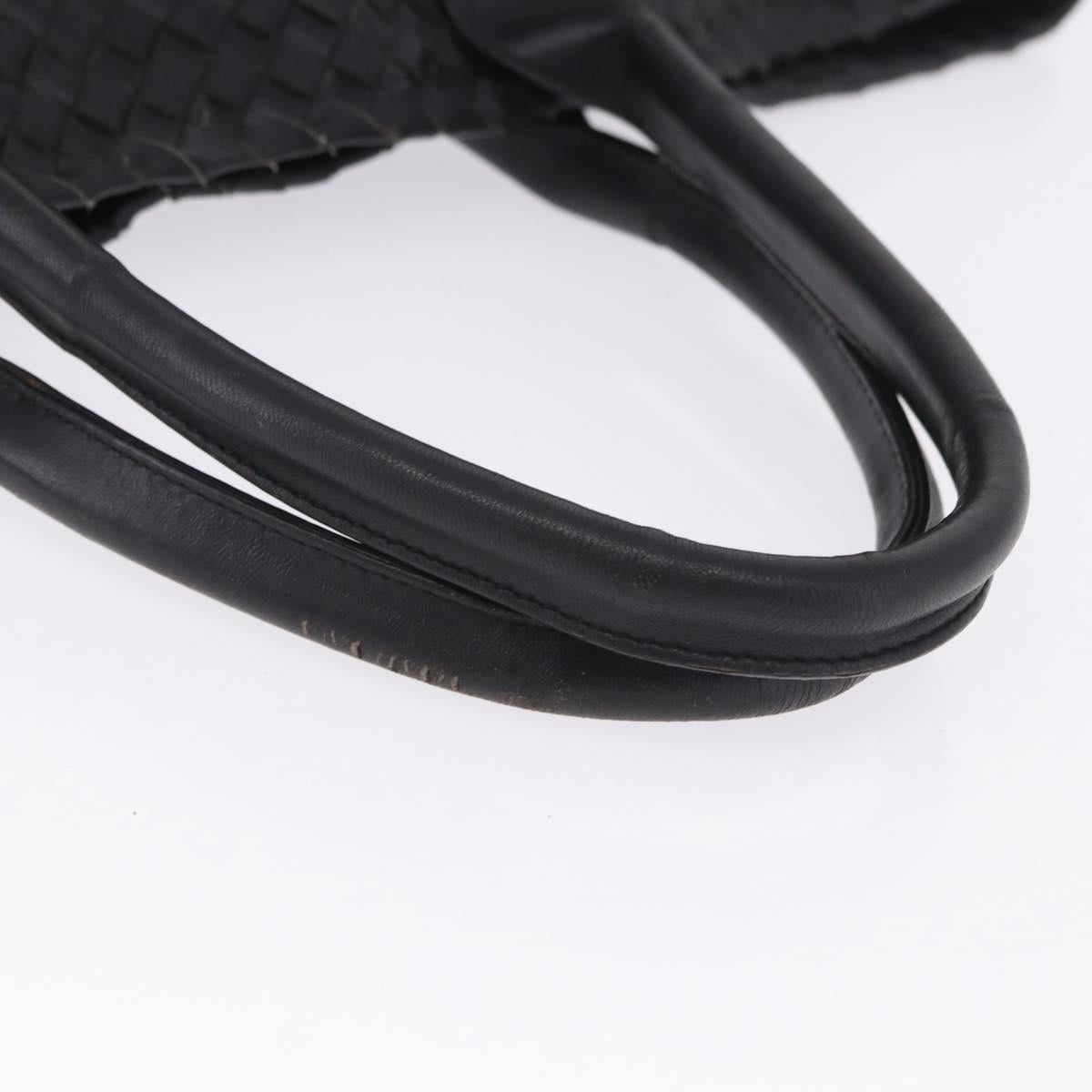 BOTTEGA VENETA INTRECCIATO Cabas MM Tote Bag Leather Black 115664 Auth 200843A