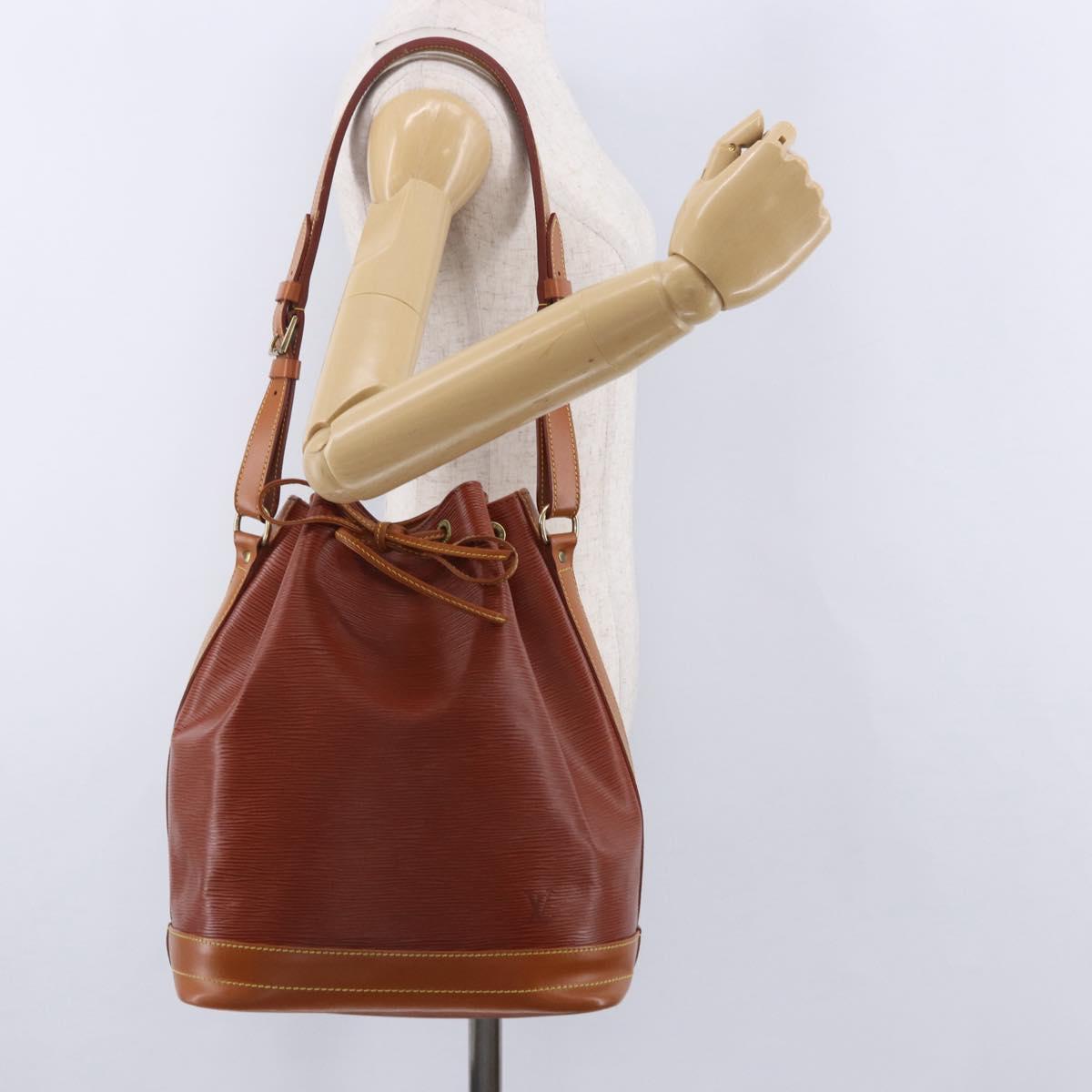LOUIS VUITTON Epi Noe Shoulder Bag Brown Zipang gold M44028 LV Auth 200847A
