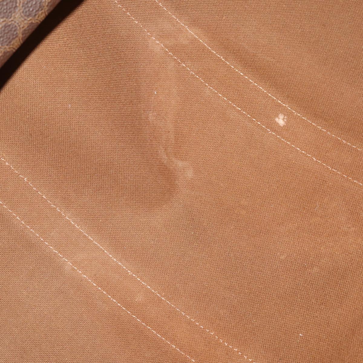CELINE Macadam Canvas Boston Bag PVC Leather Brown Gold Auth 200885