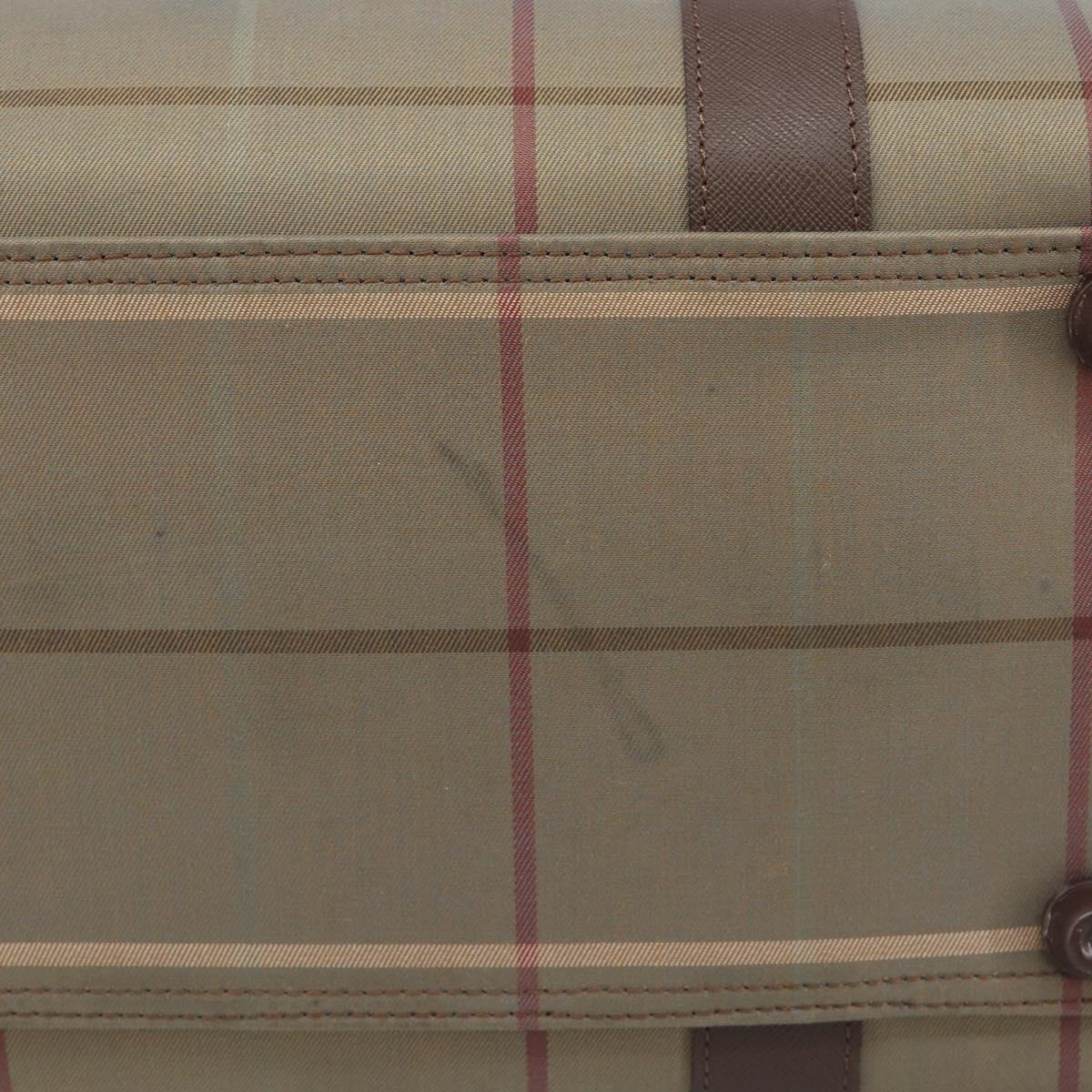 Burberrys Nova Check Boston Bag Canvas Beige Gold Auth 200886