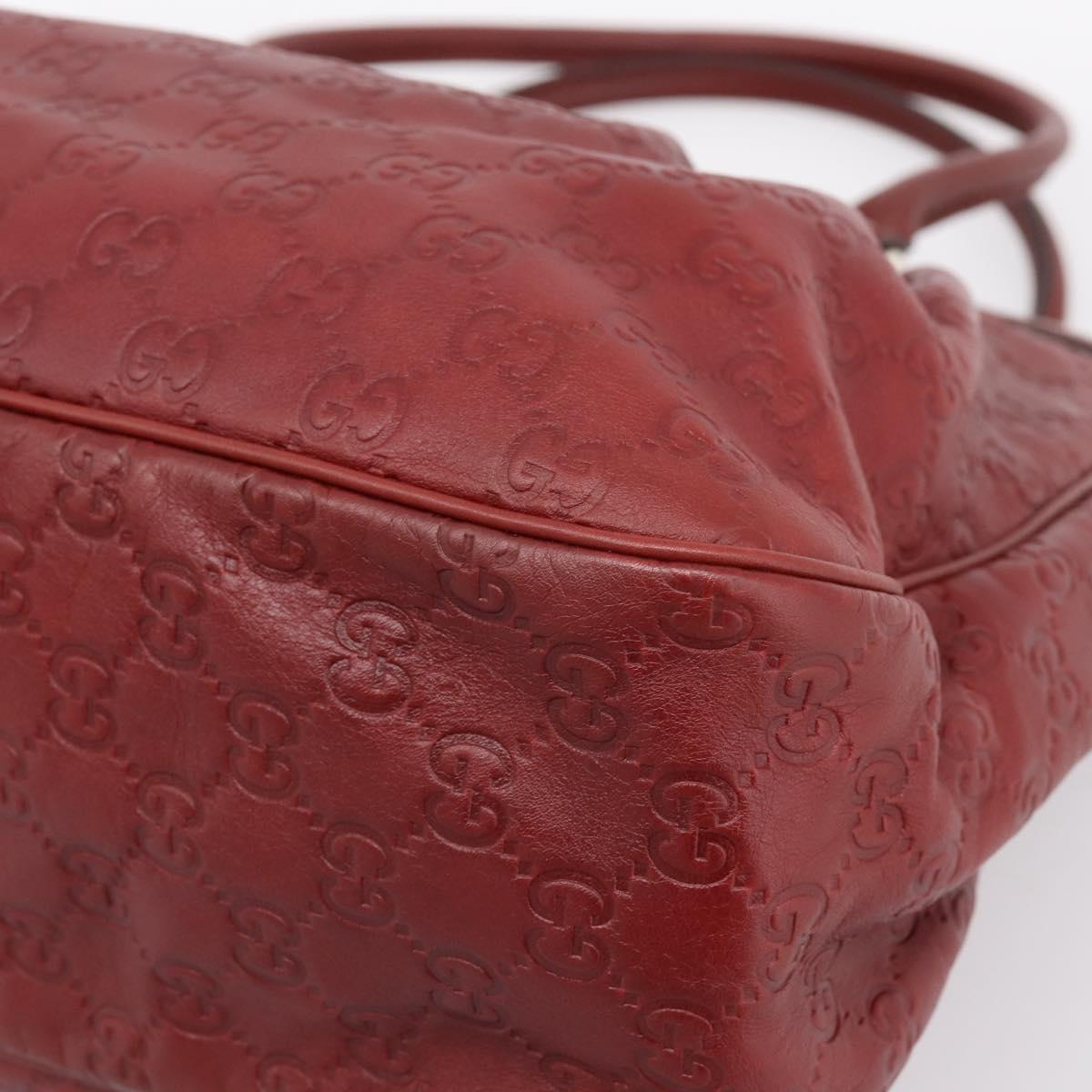 GUCCI GG Canvas Guccissima Tote Bag Leather Red Gold 296835 Auth 200888V