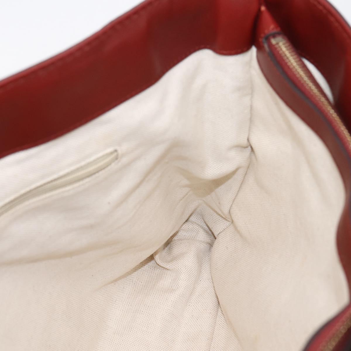 GUCCI GG Canvas Guccissima Tote Bag Leather Red Gold 296835 Auth 200888V