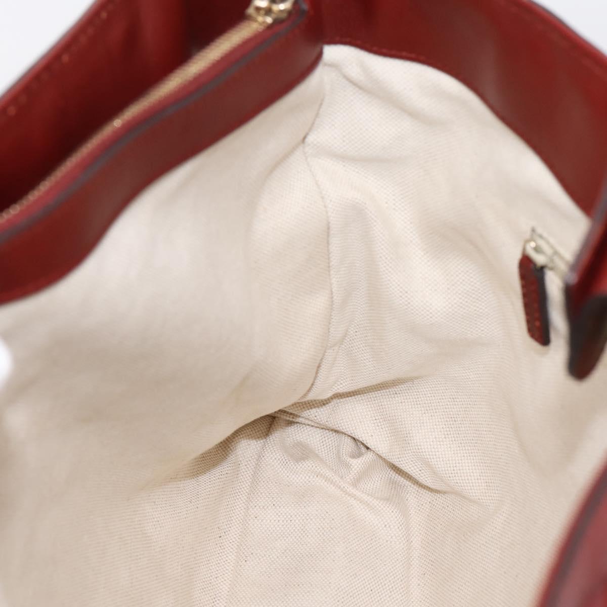 GUCCI GG Canvas Guccissima Tote Bag Leather Red Gold 296835 Auth 200888V