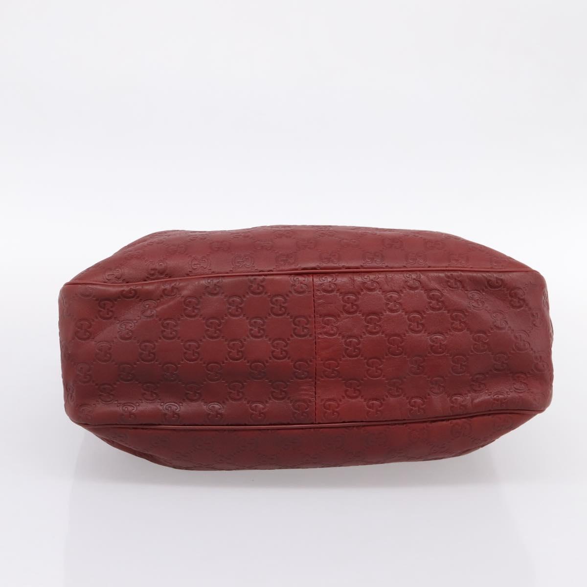 GUCCI GG Canvas Guccissima Tote Bag Leather Red Gold 296835 Auth 200888V