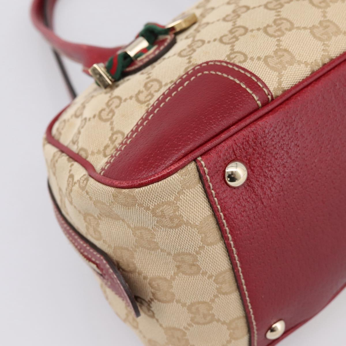 GUCCI GG Canvas Princey Web Sherry Line Bag Beige Gold 161720 Auth 200889V