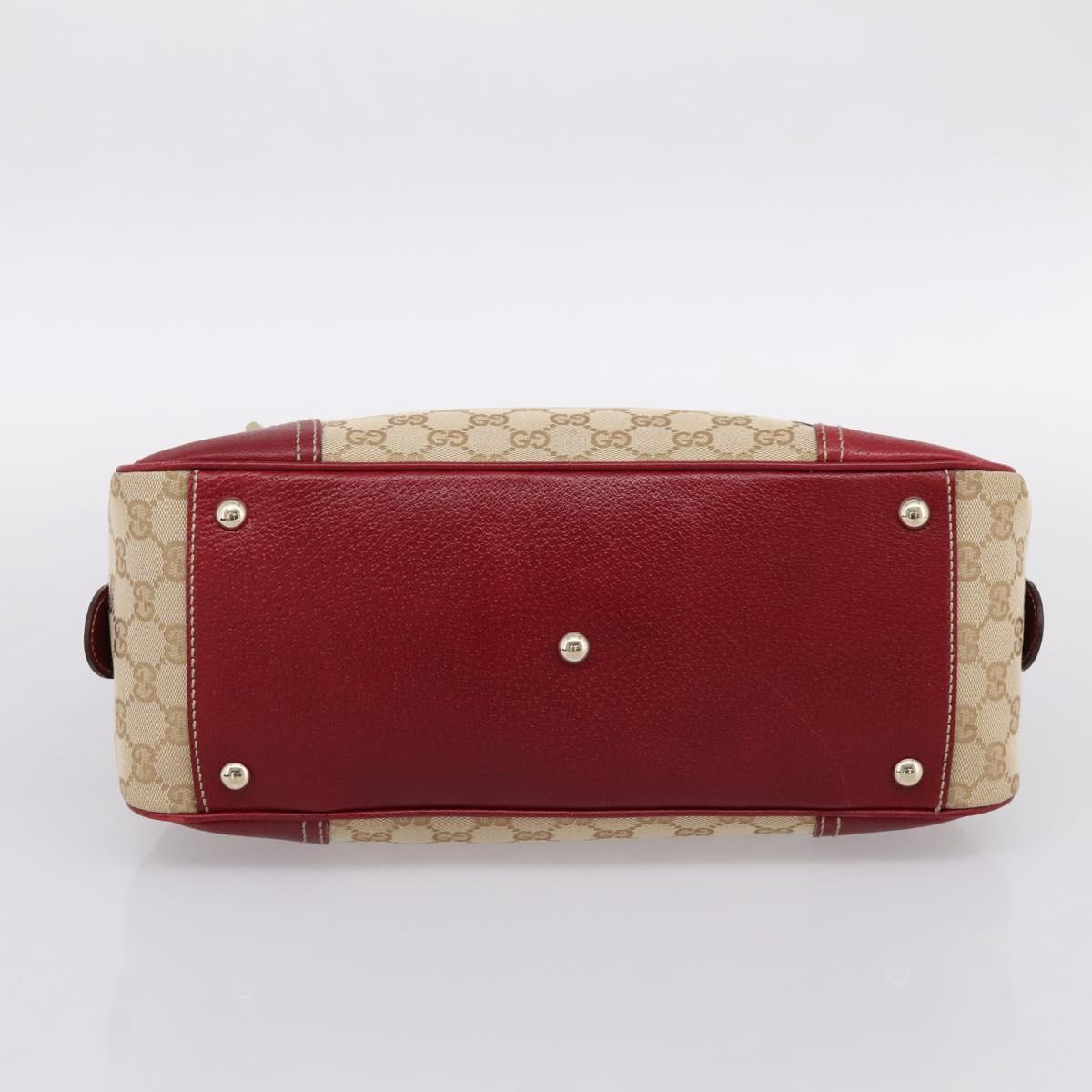 GUCCI GG Canvas Princey Web Sherry Line Bag Beige Gold 161720 Auth 200889V