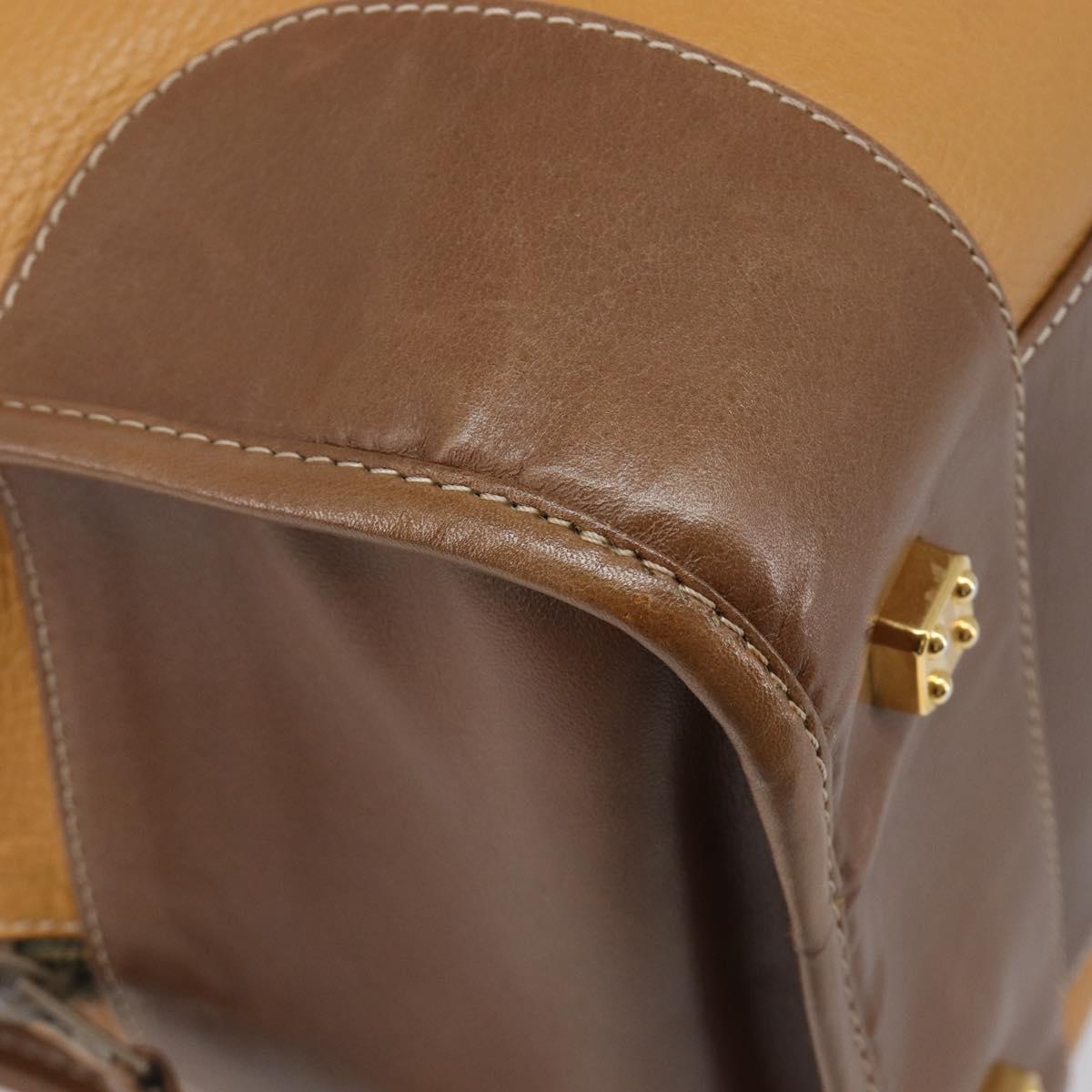 LOEWE Amazona 40 Hand Bag Leather Brown Gold Auth 200891V