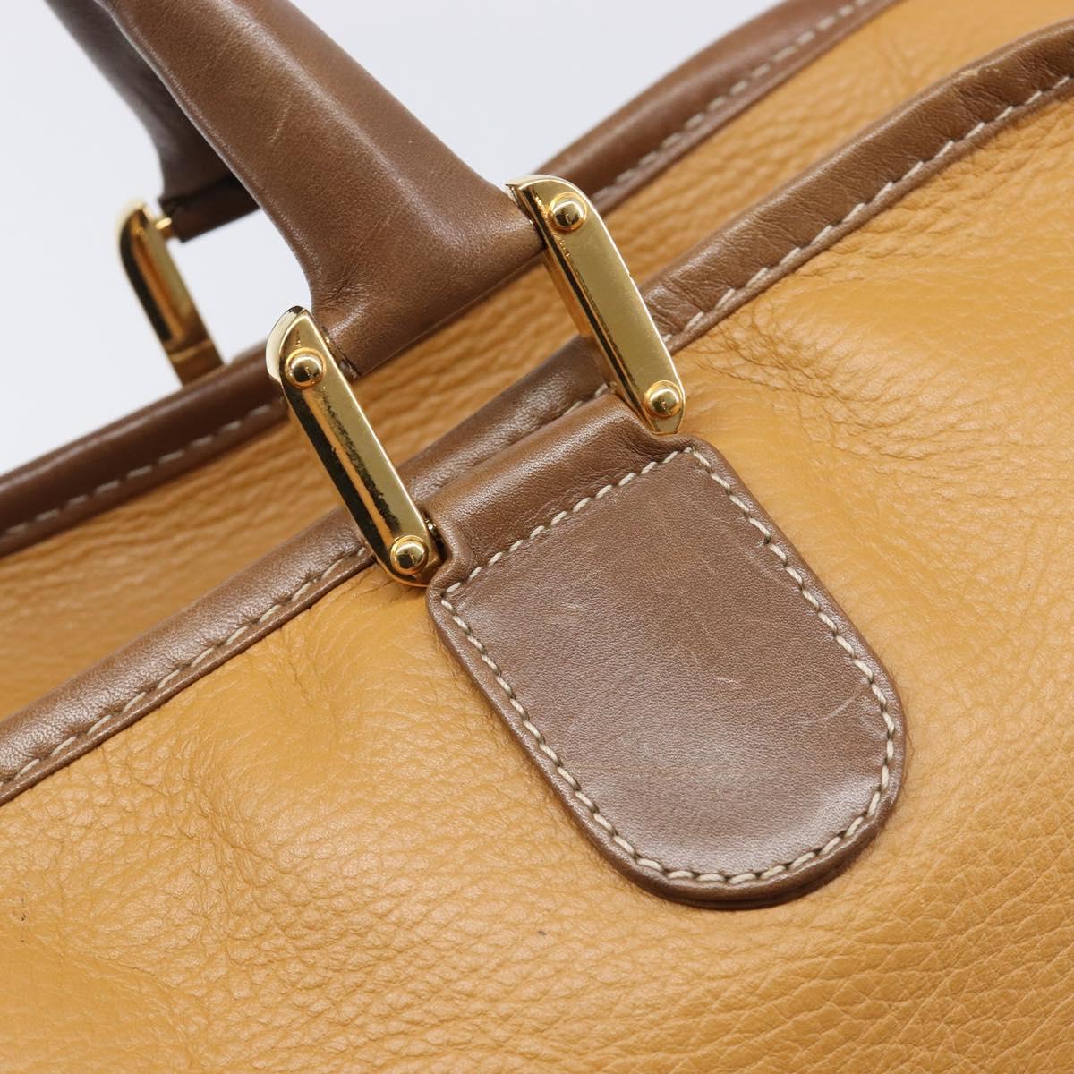 LOEWE Amazona 40 Hand Bag Leather Brown Gold Auth 200891V