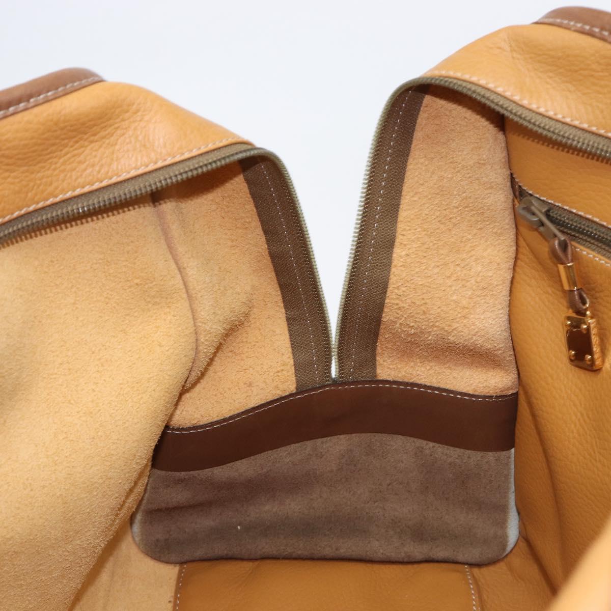 LOEWE Amazona 40 Hand Bag Leather Brown Gold Auth 200891V