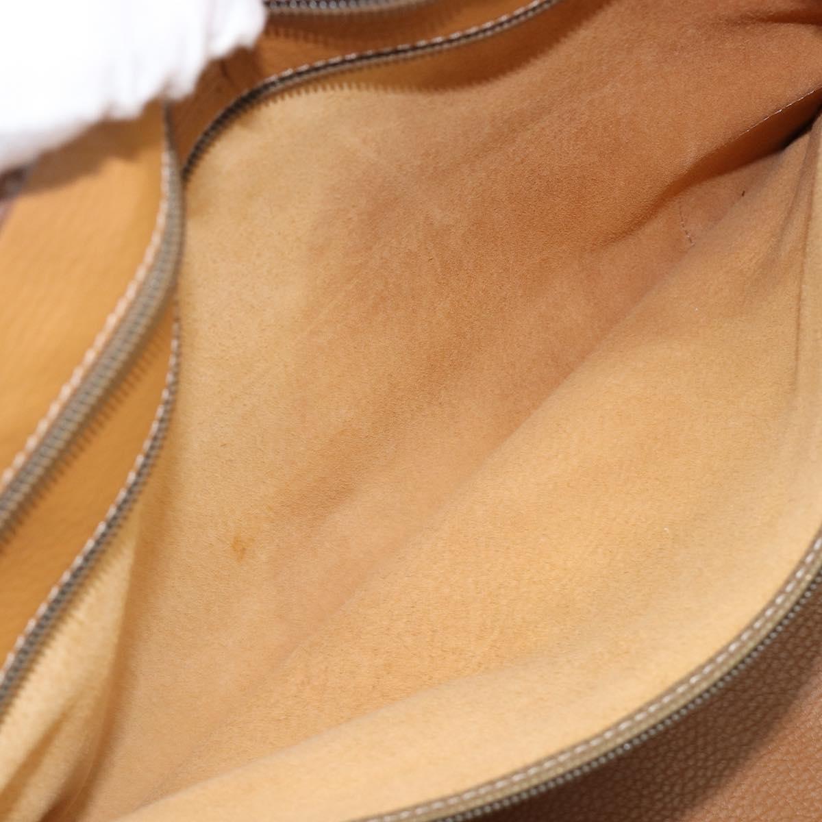 LOEWE Amazona 40 Hand Bag Leather Brown Gold Auth 200891V