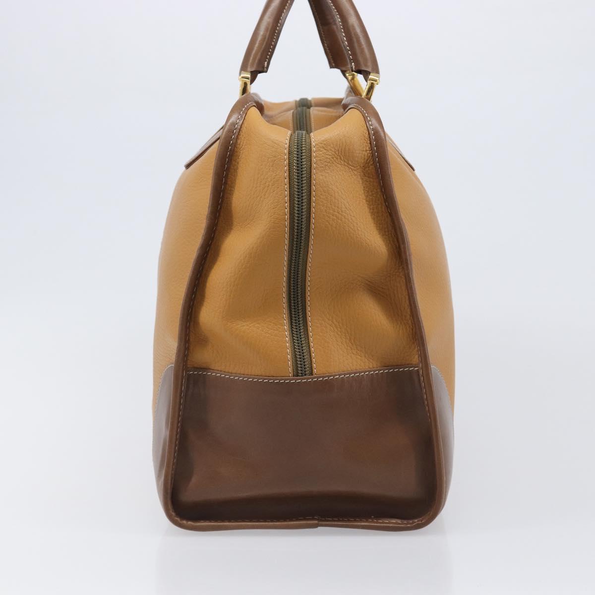 LOEWE Amazona 40 Hand Bag Leather Brown Gold Auth 200891V