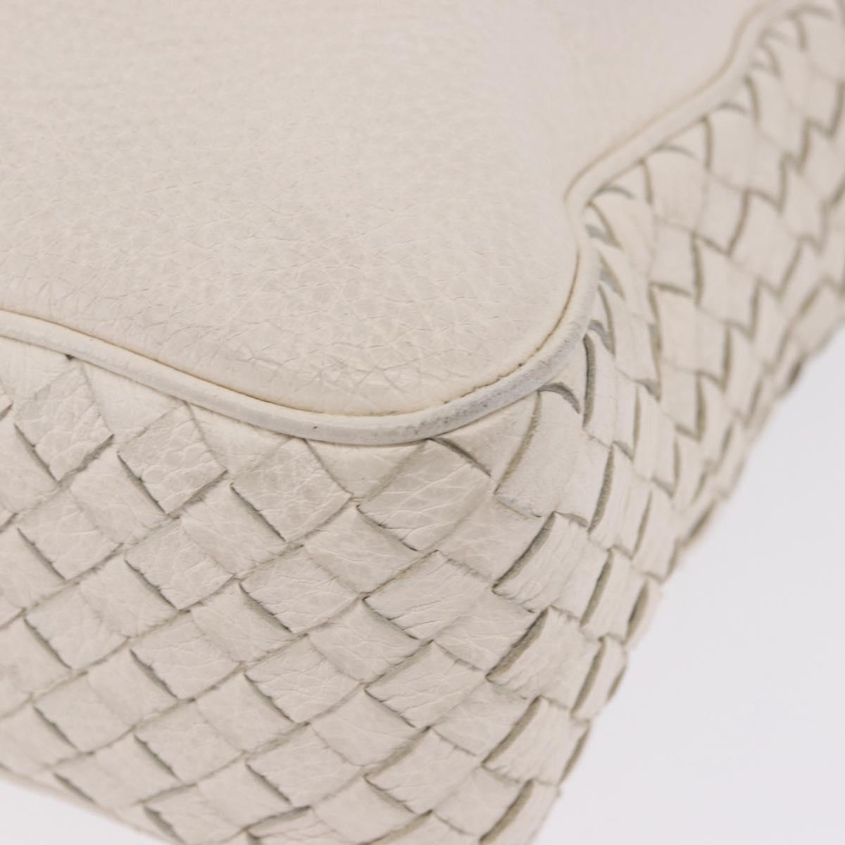 BOTTEGA VENETA INTRECCIATO Shoulder Bag Leather White Auth 200902