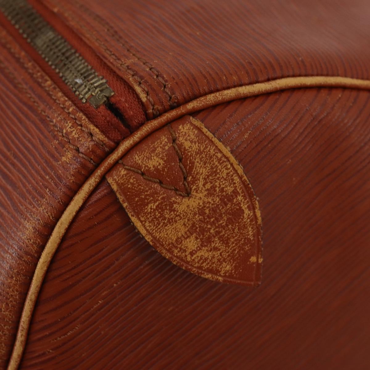 LOUIS VUITTON Epi Keepall 50 Boston Bag Brown M42968 LV Auth 200906