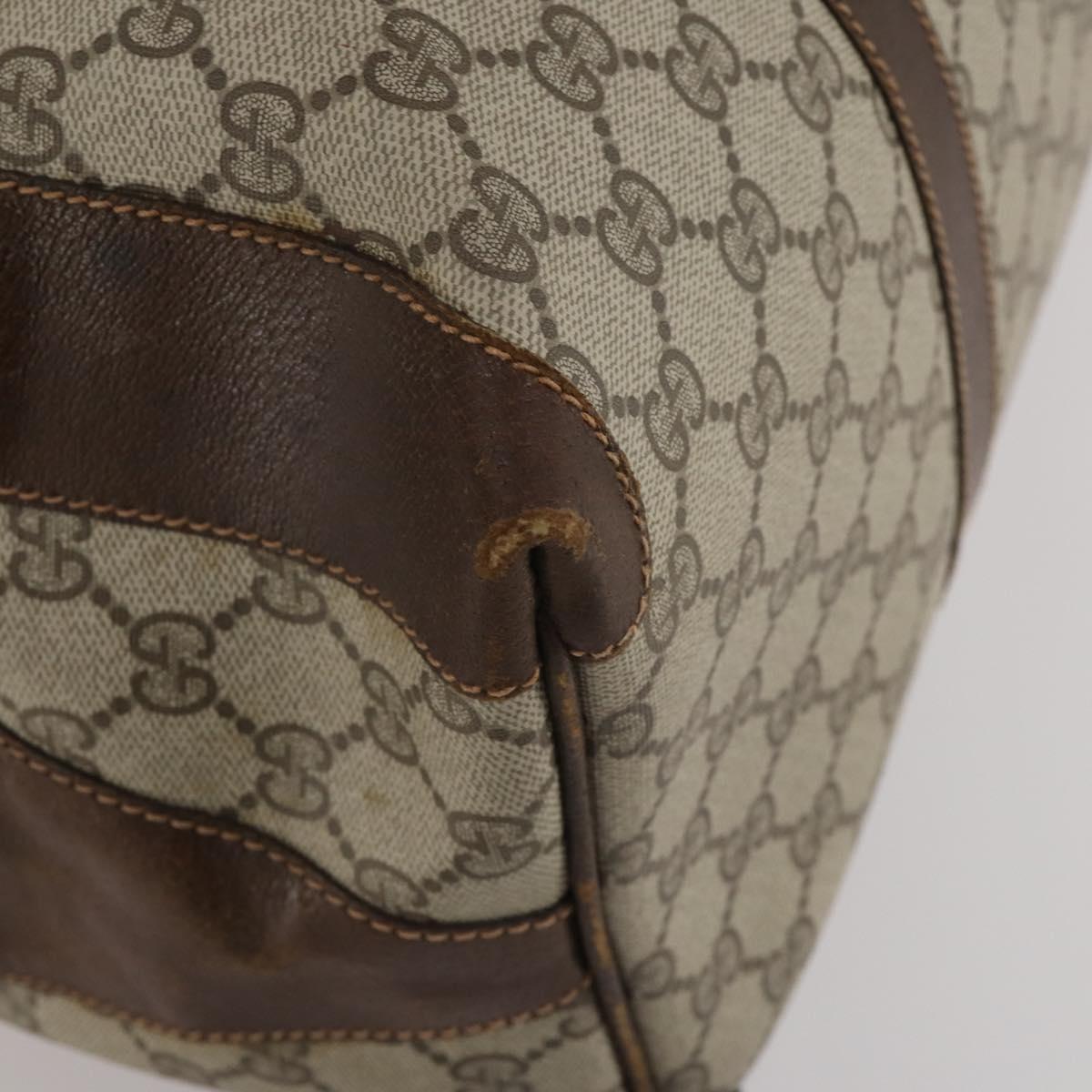 GUCCI GG Supreme Boston Bag PVC Beige Gold Auth 200907