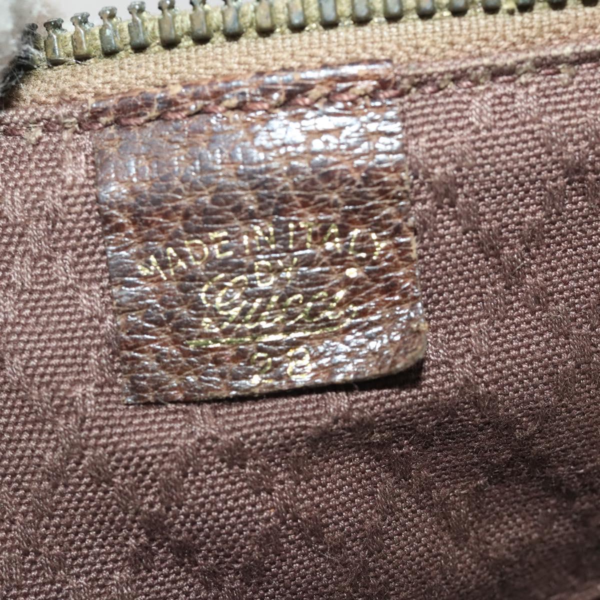GUCCI GG Supreme Boston Bag PVC Beige Gold Auth 200907