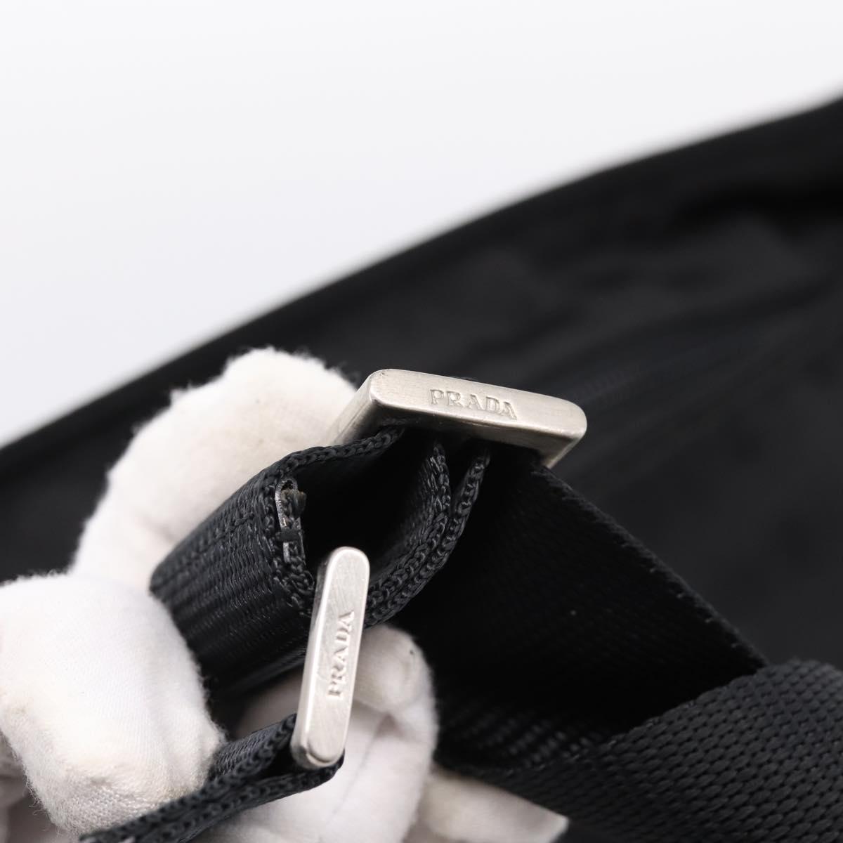 PRADA Shoulder Bag Nylon Black Silver Auth 200908V