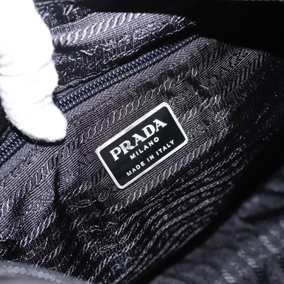 PRADA Shoulder Bag Nylon Black Silver Auth 200908V