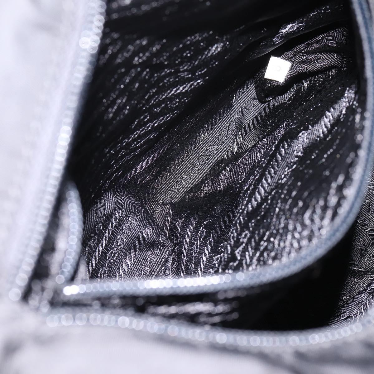 PRADA Shoulder Bag Nylon Black Silver Auth 200908V