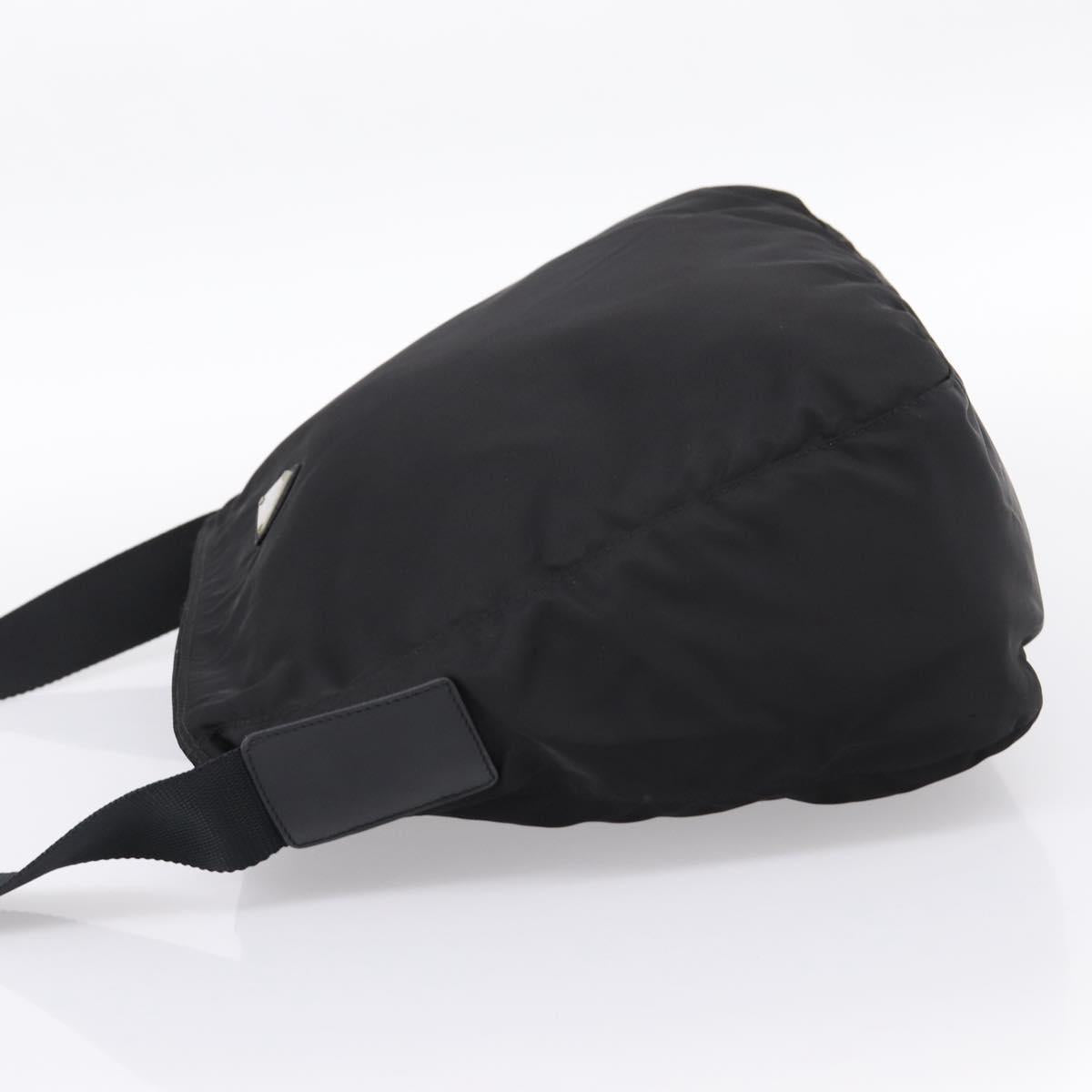 PRADA Shoulder Bag Nylon Black Silver Auth 200908V