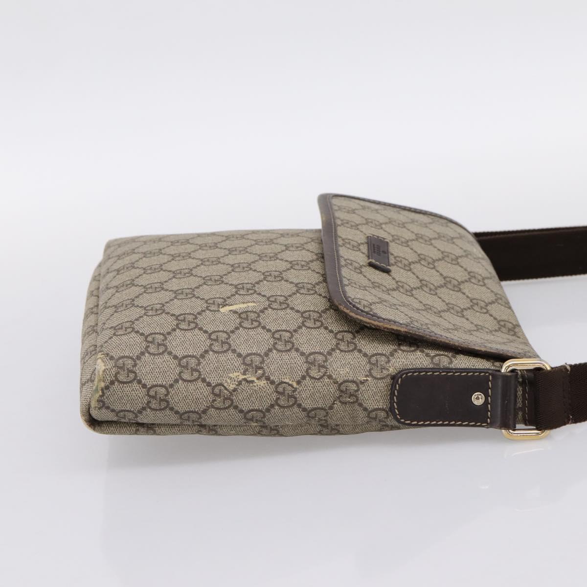 GUCCI GG Supreme Shoulder Bag PVC Beige Gold 223666 Auth 200916