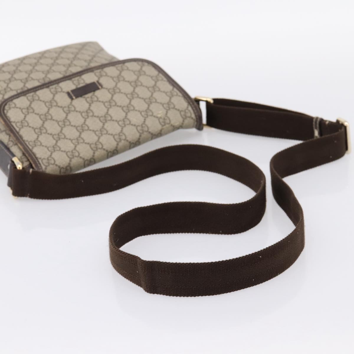 GUCCI GG Supreme Shoulder Bag PVC Beige Gold 223666 Auth 200916
