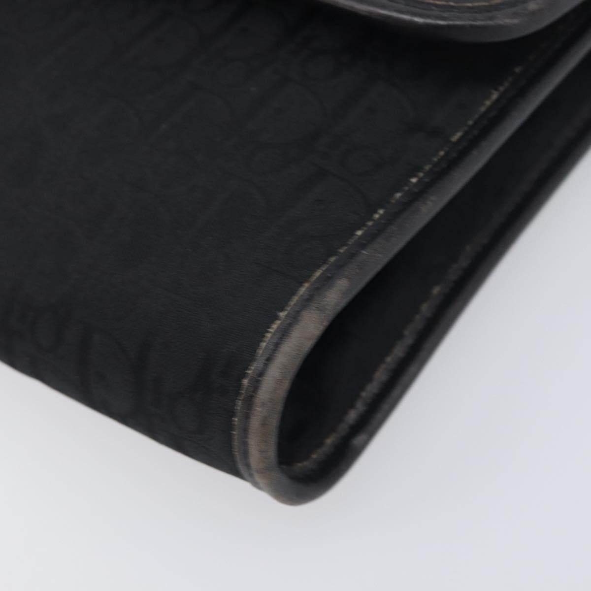 Christian Dior Trotter Canvas Chain Shoulder Bag Black Gold Auth 200920