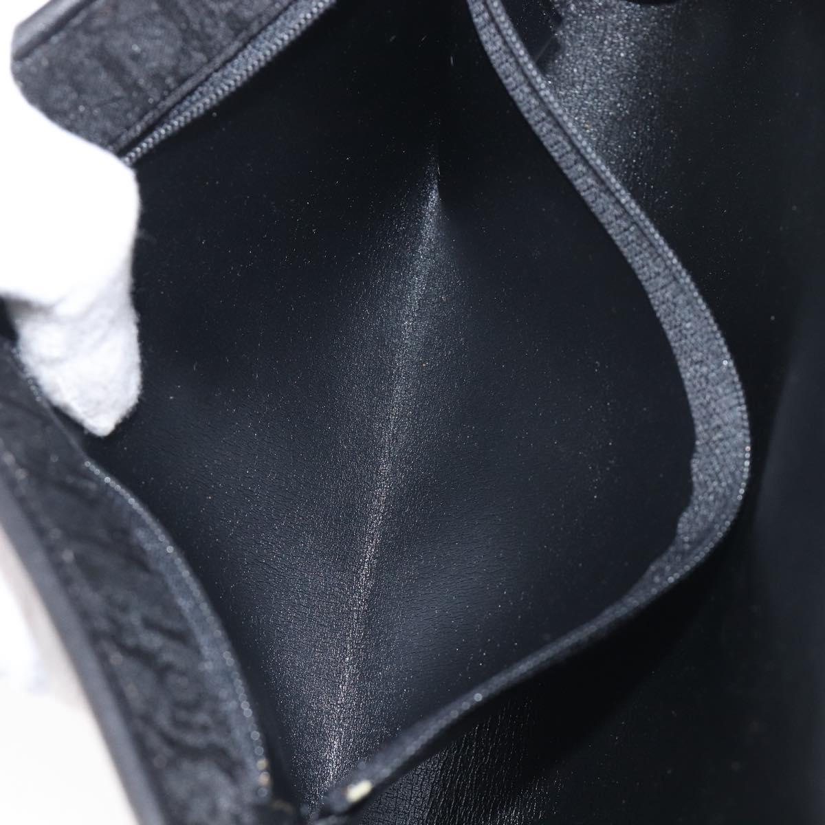 Christian Dior Trotter Canvas Chain Shoulder Bag Black Gold Auth 200920