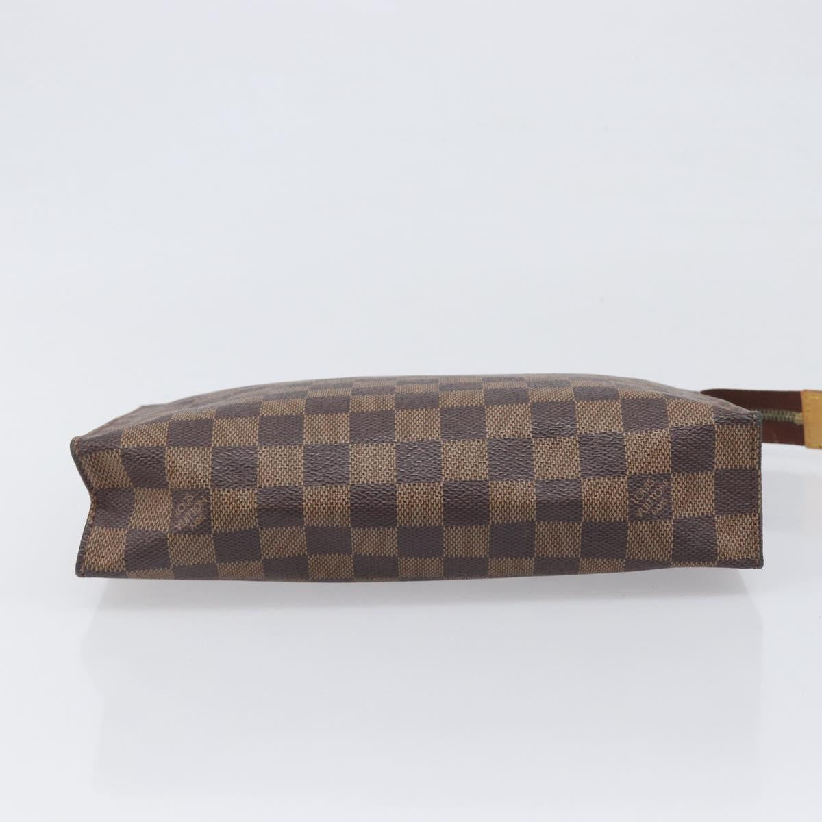 LOUIS VUITTON Damier Ebene Poche Toilette 26 Pouch N47543 LV Auth 200925