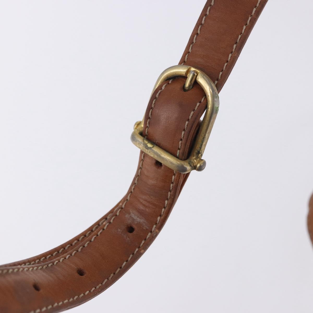 CELINE Macadam Canvas Shoulder Bag PVC Leather Brown Gold Auth 200927