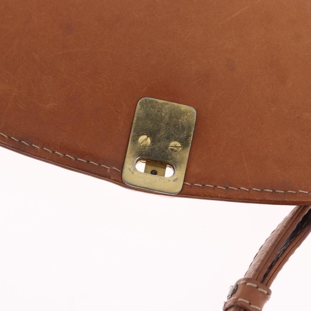 CELINE Macadam Canvas Shoulder Bag PVC Leather Brown Gold Auth 200927