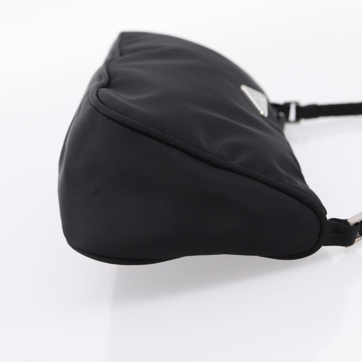 PRADA Accessory Pouch Nylon Black Silver Auth 200929V