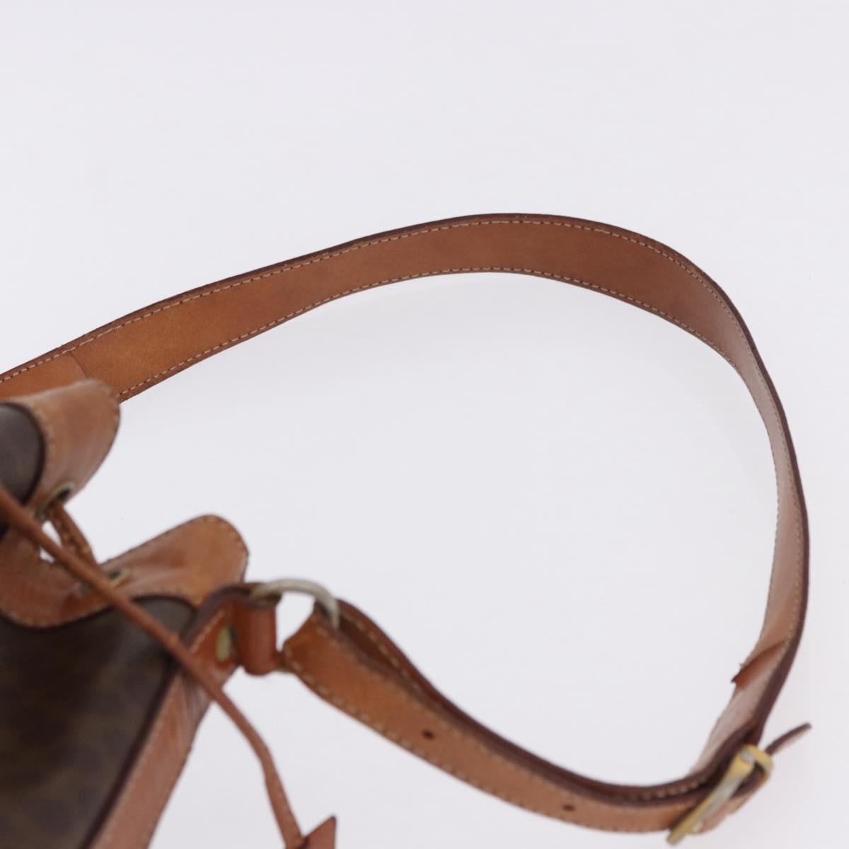 CELINE Macadam Shoulder Bag PVC Leather Brown Gold Auth 200933