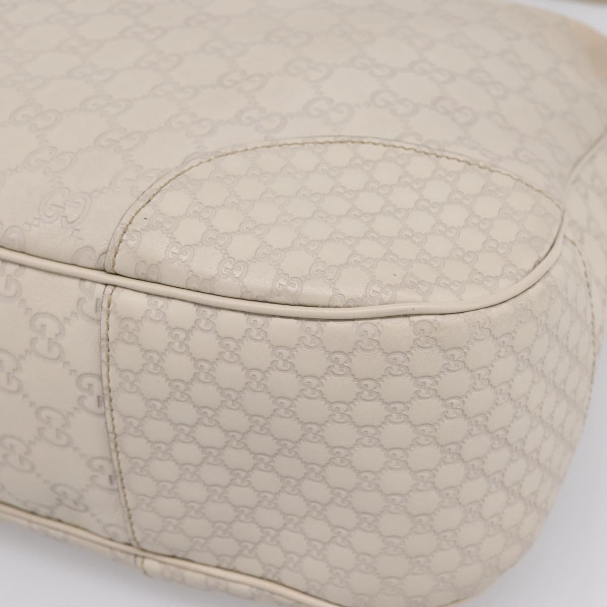 GUCCI GG Canvas Guccissima Shoulder Bag Leather Ivory Gold Auth 200934A