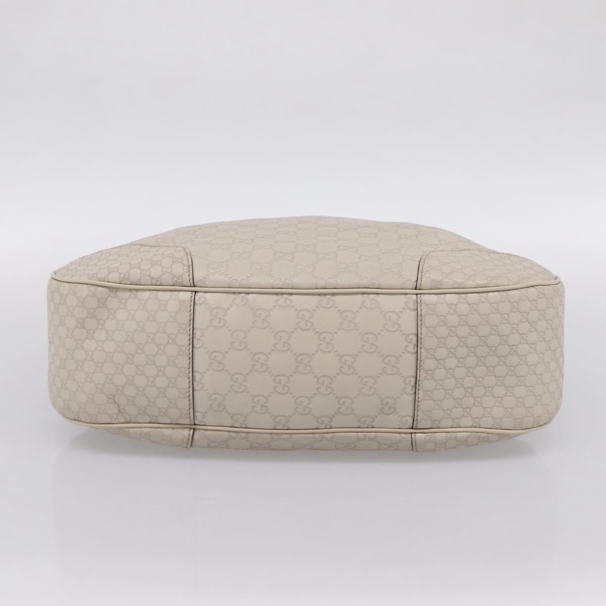 GUCCI GG Canvas Guccissima Shoulder Bag Leather Ivory Gold Auth 200934A