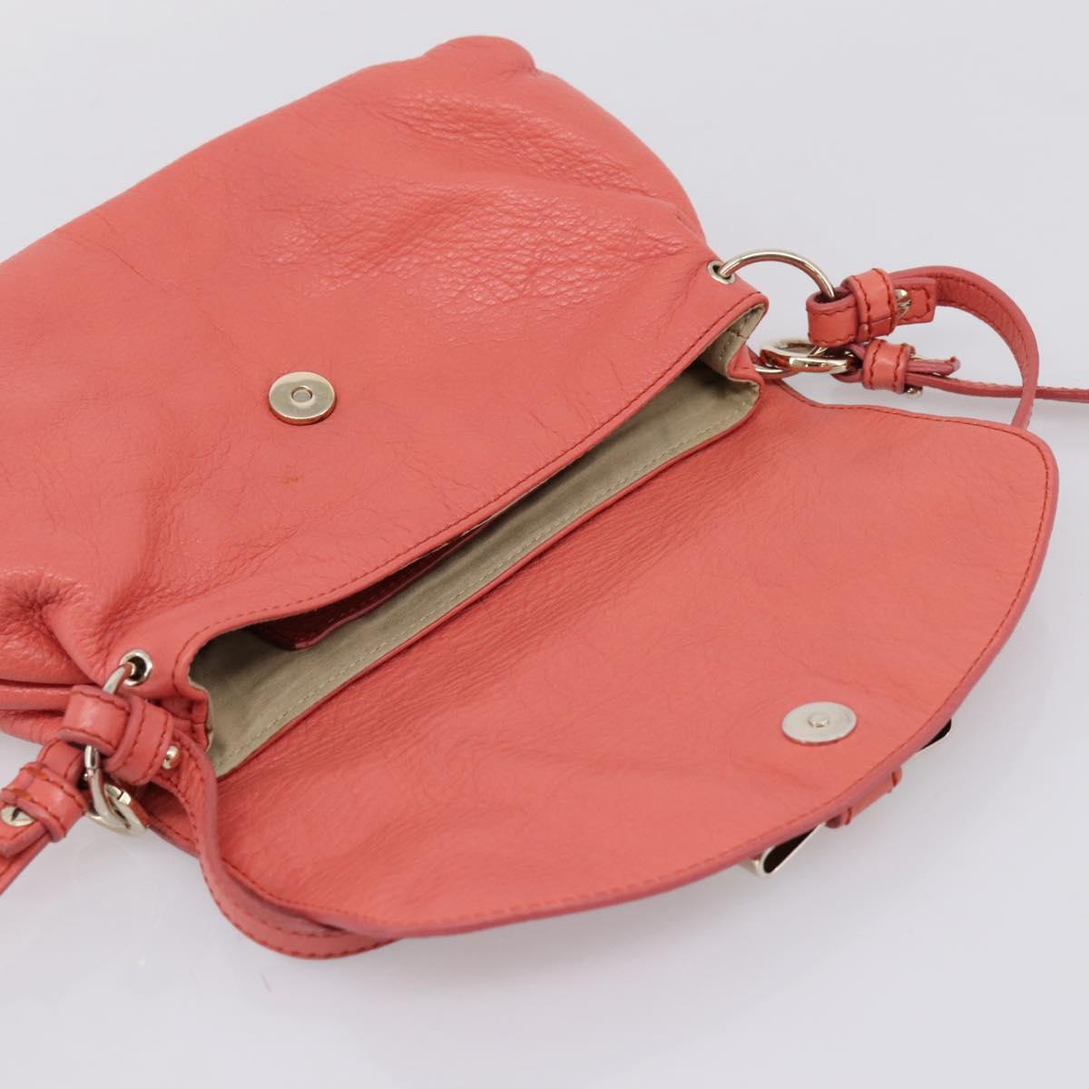 Chloe Lily Hand Bag Leather 2way Pink Gold Auth 200938A