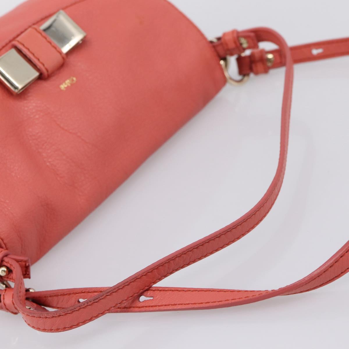 Chloe Lily Hand Bag Leather 2way Pink Gold Auth 200938A