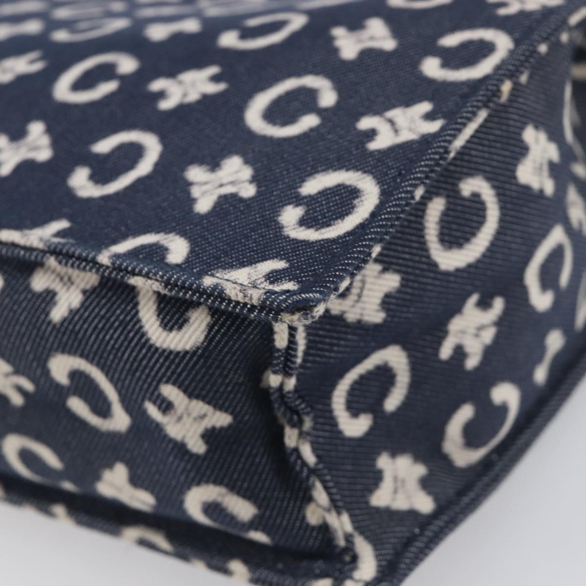 CELINE C Macadam Canvas Hand Bag Navy Auth 200940A