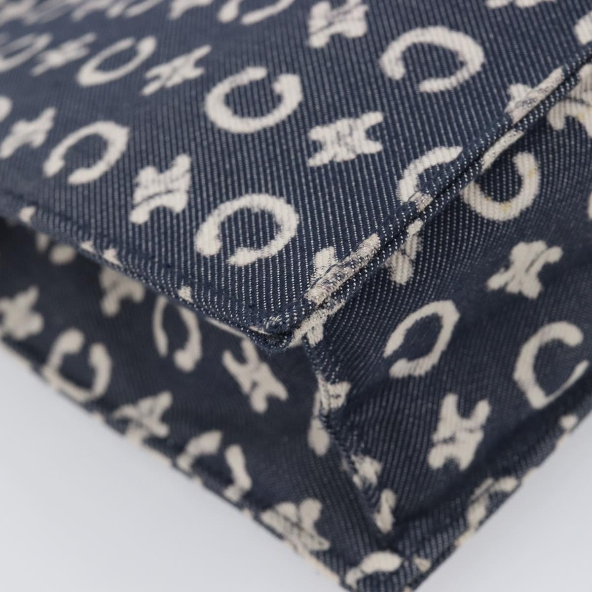 CELINE C Macadam Canvas Hand Bag Navy Auth 200940A