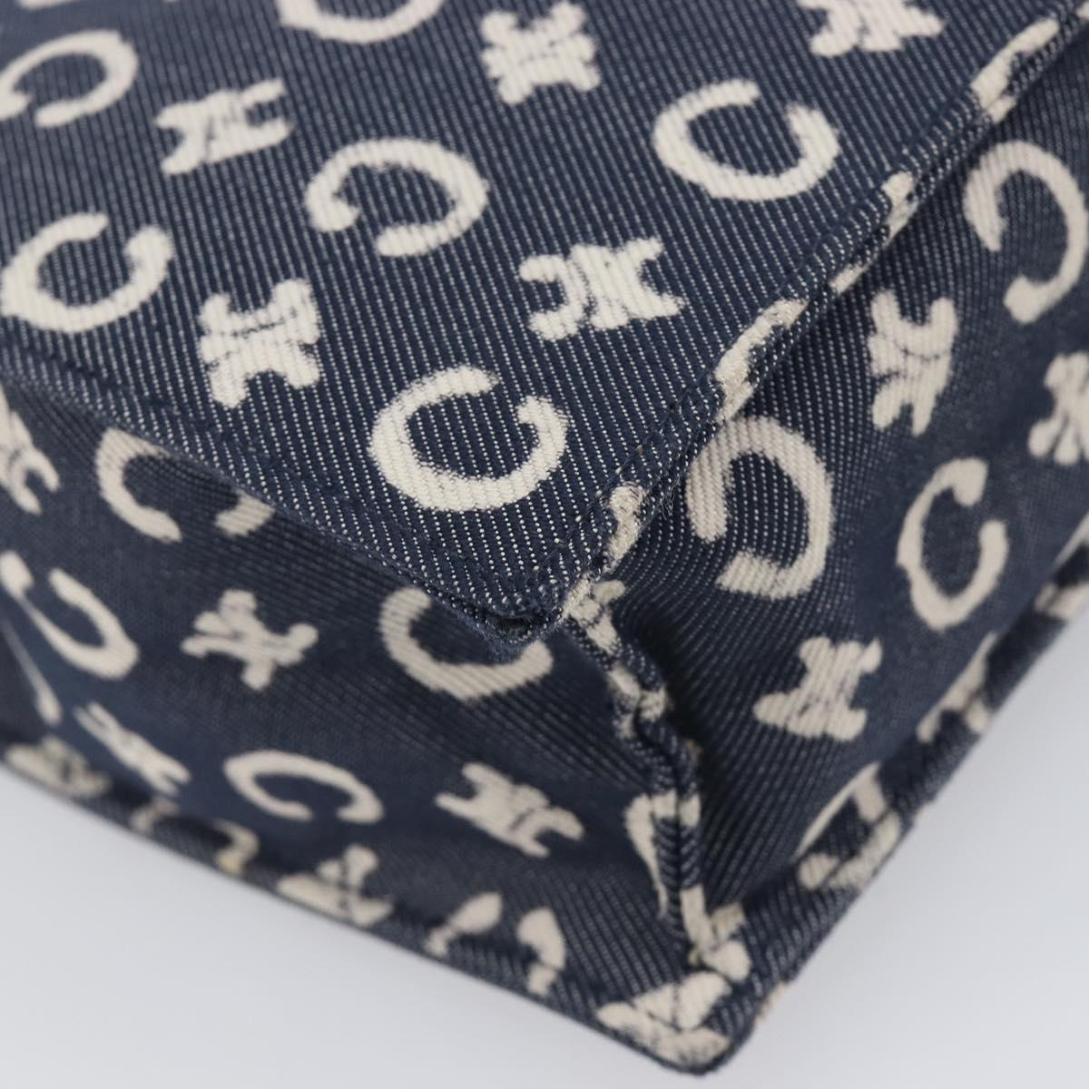 CELINE C Macadam Canvas Hand Bag Navy Auth 200940A