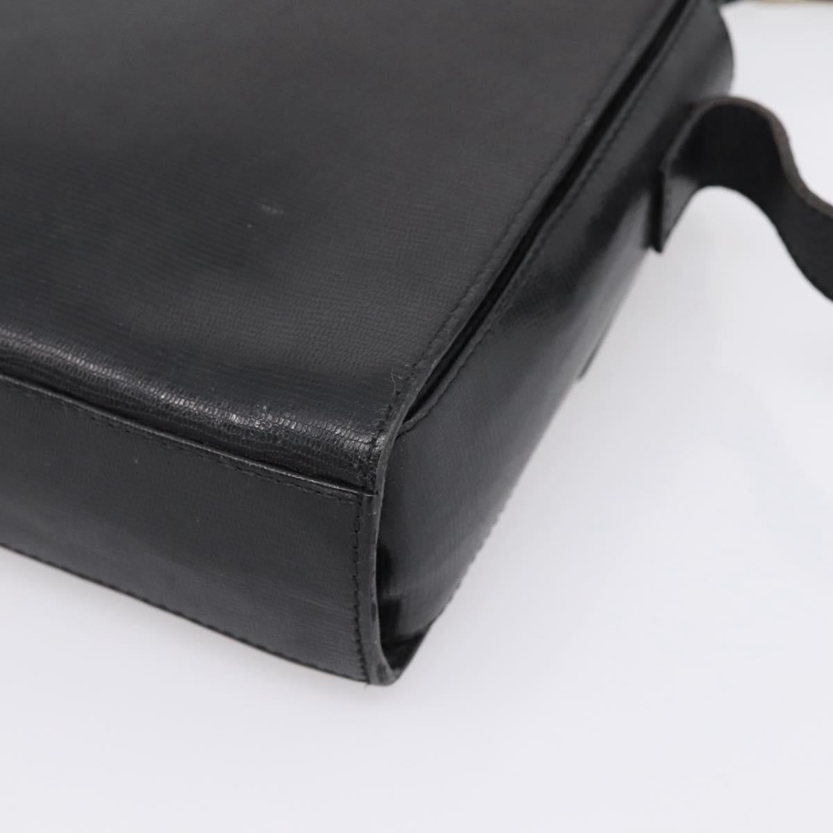 CELINE Circle Shoulder Bag Leather Black Gold Auth 200944