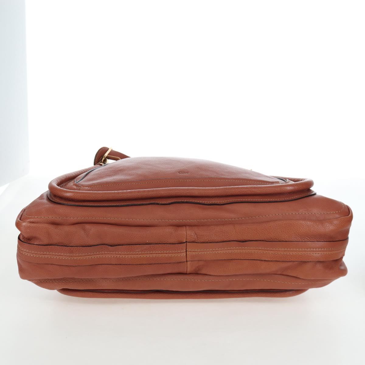 Chloe Paraty Hand Bag Leather 2way Brown Gold Auth 200955V