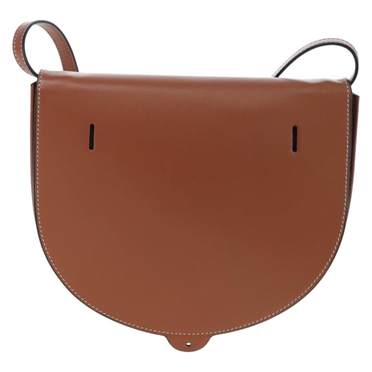 Chloe Shoulder Bag Leather Brown Silver Auth 200956V