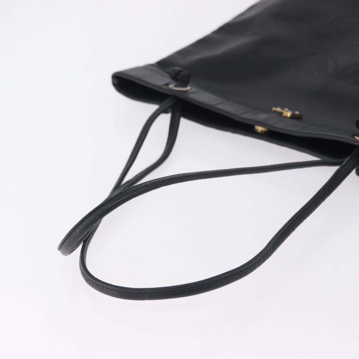 LOEWE Tote Bag Leather Black Gold Auth 200960