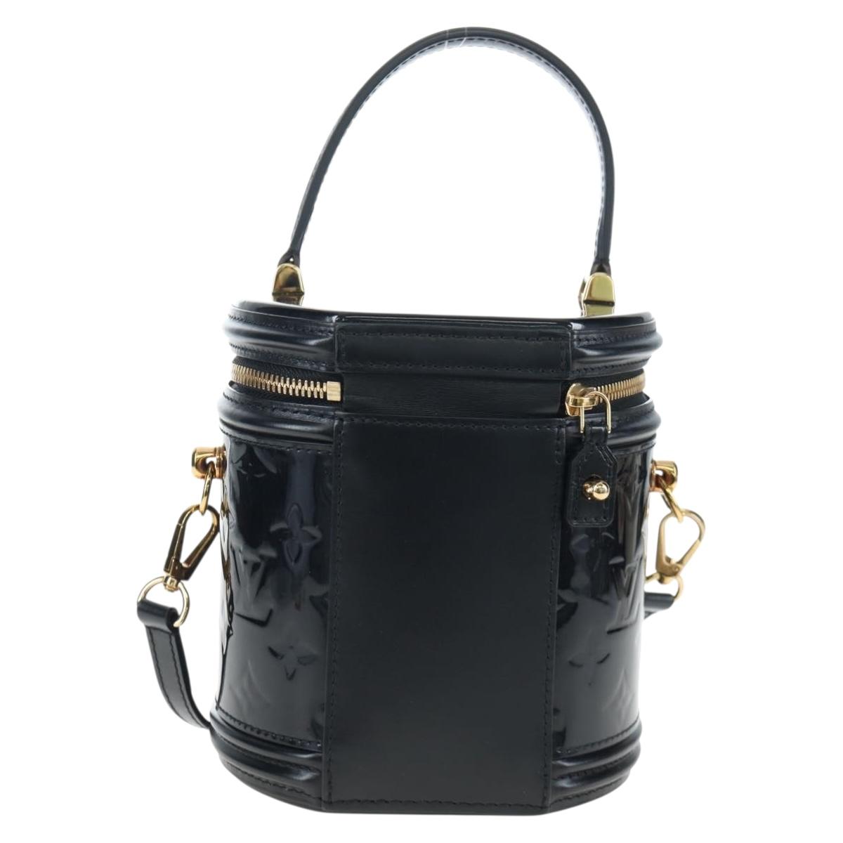 LOUIS VUITTON Monogram Vernis Cannes PM Hand Bag Black M53997 LV Auth 200965SAM