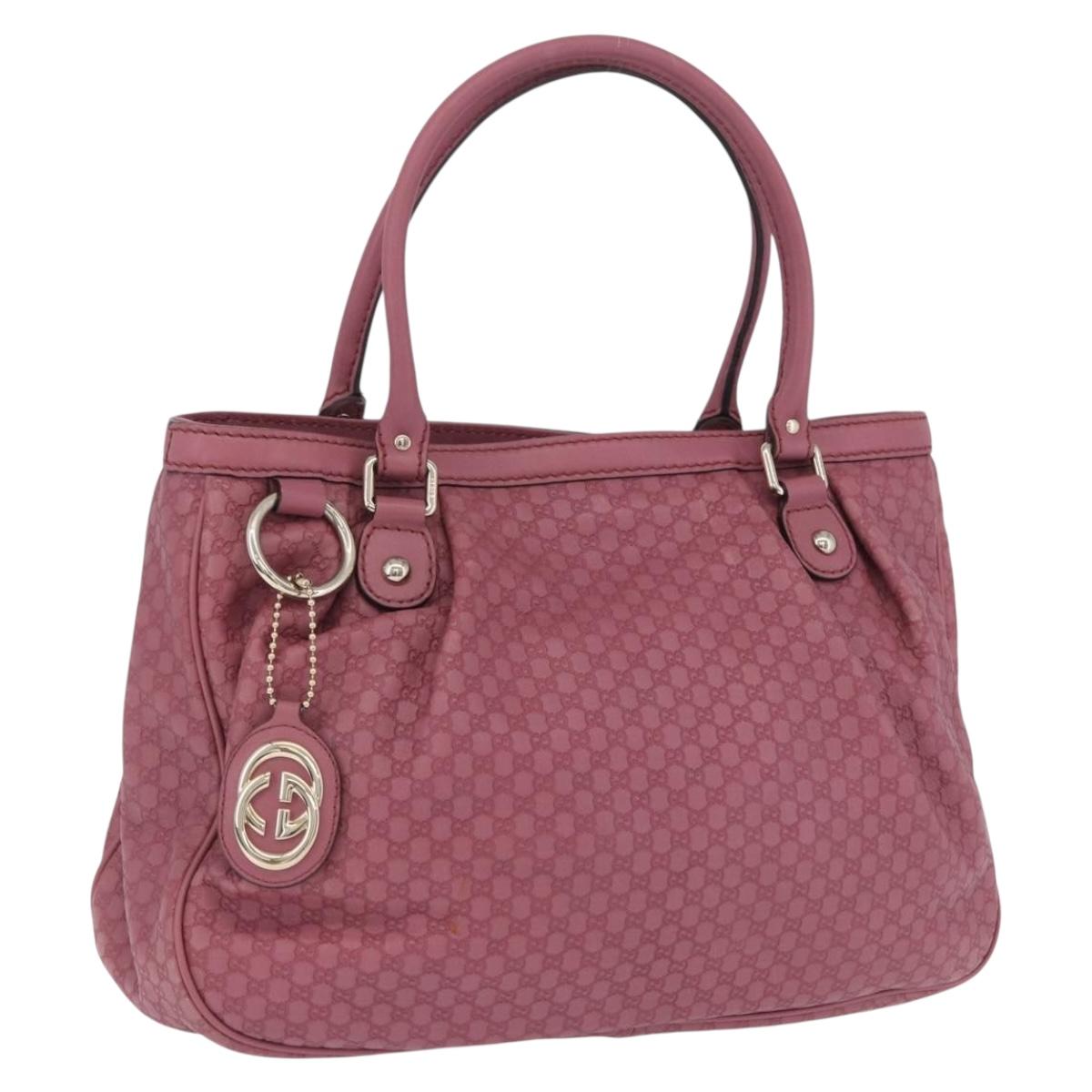 GUCCI GG Canvas Guccissima Tote Bag Leather Pink Gold 296835 Auth 200972V