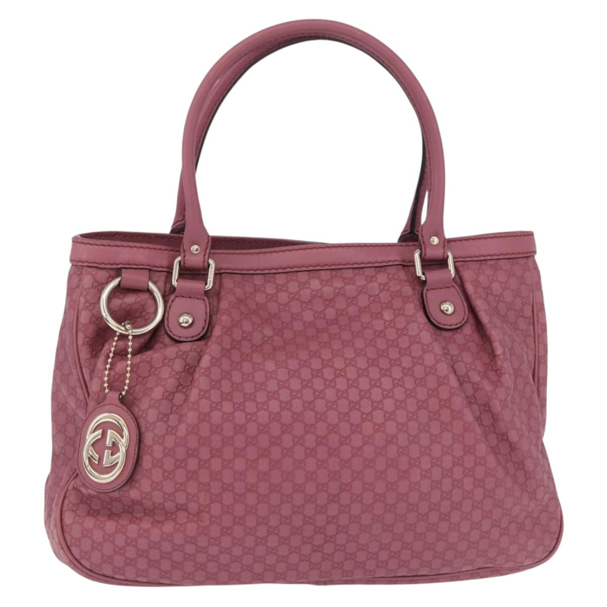 GUCCI GG Canvas Guccissima Tote Bag Leather Pink Gold 296835 Auth 200972V